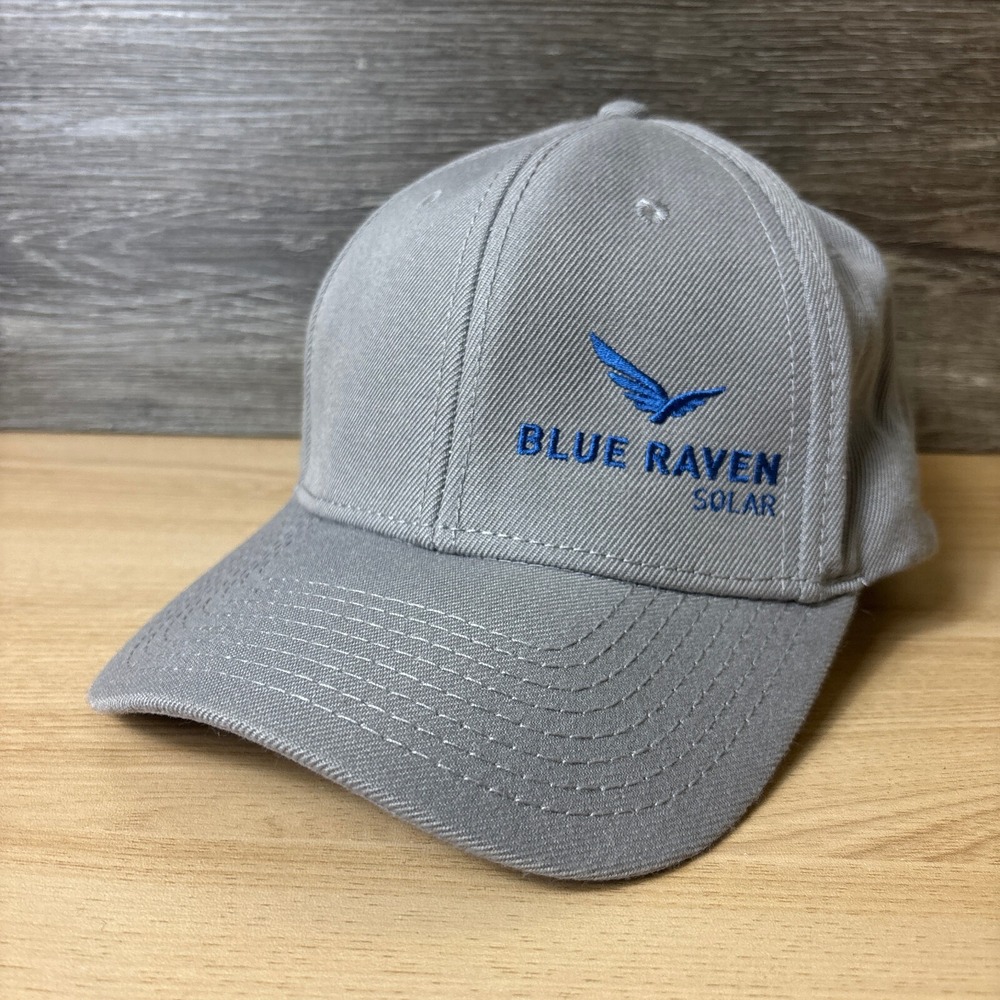 Blue Raven Solar Hat Cap Snap Back Gray Blue Outdoors Adjustable